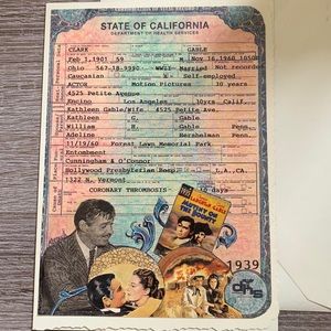 State of California Clark Gable Card